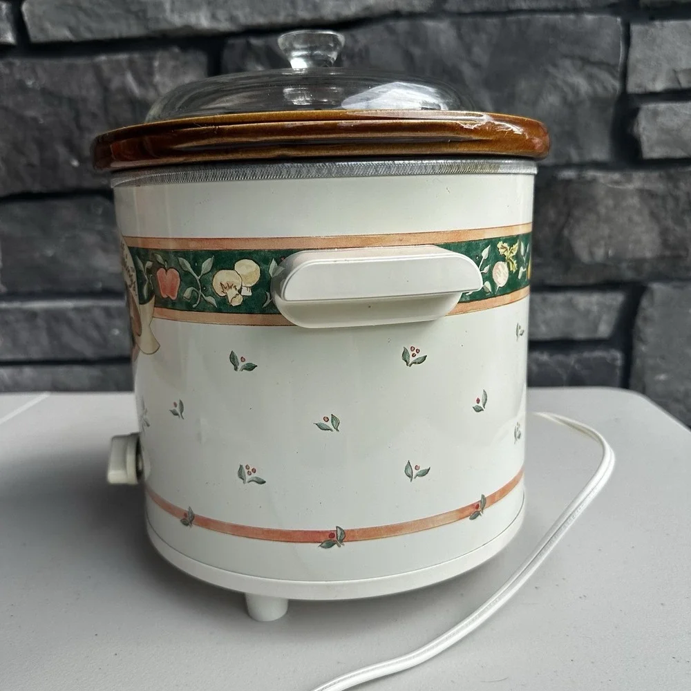 Vintage 90s Rival Crock Pot Garden Of Good Things Slow Cooker Granny Cottagecore